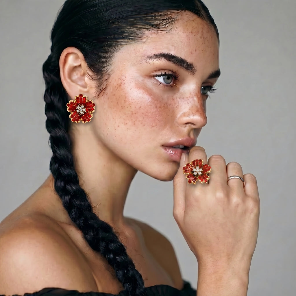 Crimson Bloom Ring | 3EyeJewEls