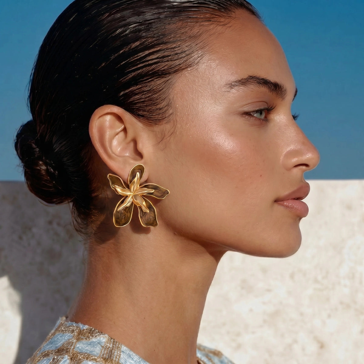 Golden Petal Statement Earrings | 3EyeJewEls