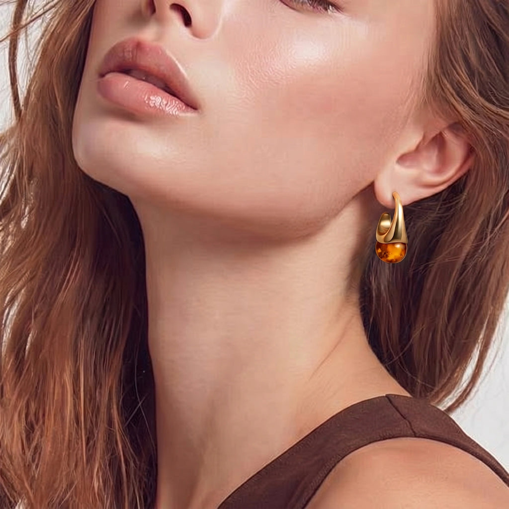 Amber Flow Drop Earrings | 3EyeJewEls