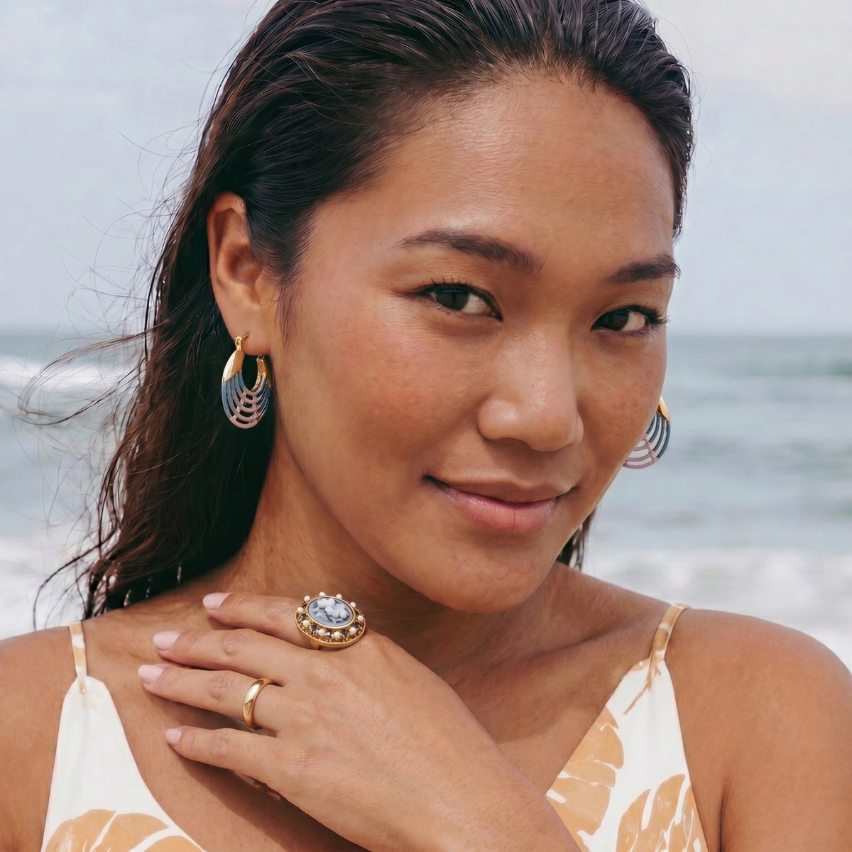 Sunrise Ripple Hoops | 3EyeJewEls