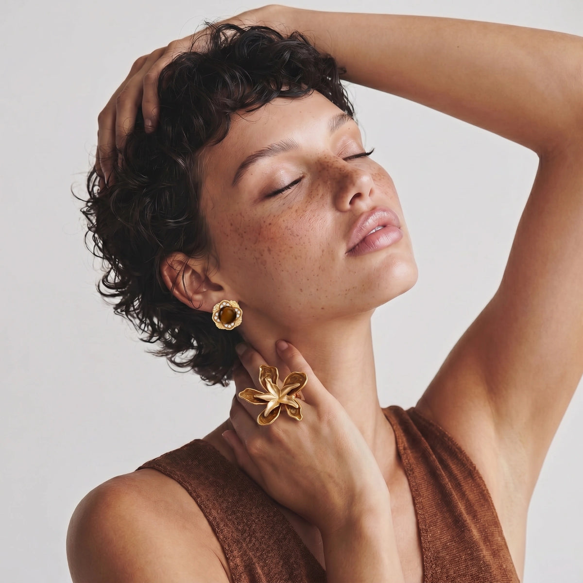 Golden Bloom Statement Ring | 3EyeJewEls