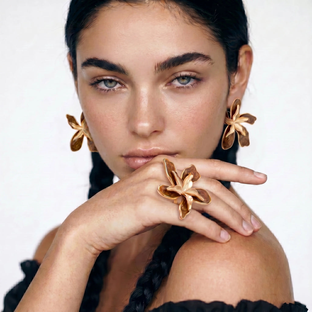 Golden Bloom Statement Ring | 3EyeJewEls