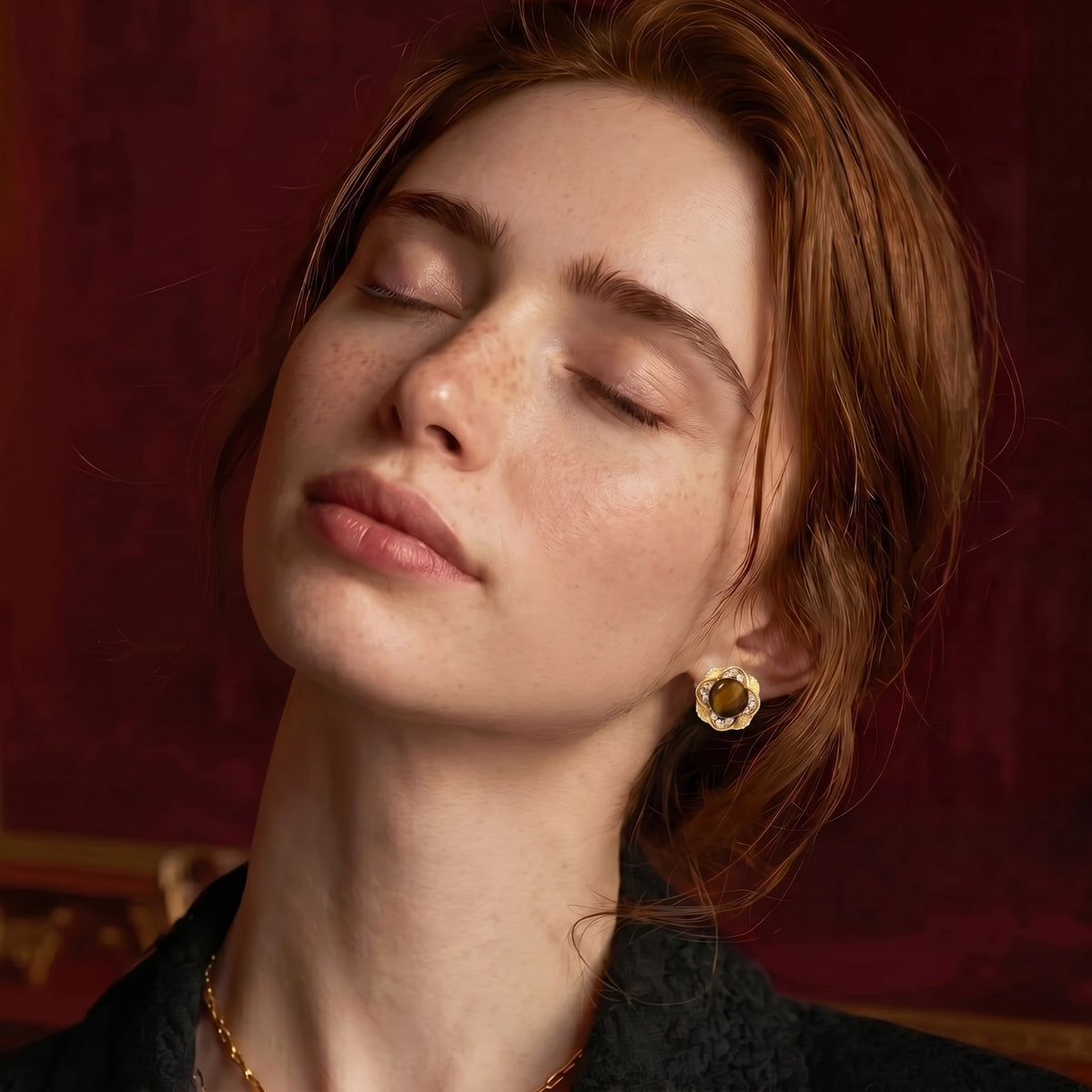 Golden Empress Tiger's Eye Studs | 3EyeJewEls