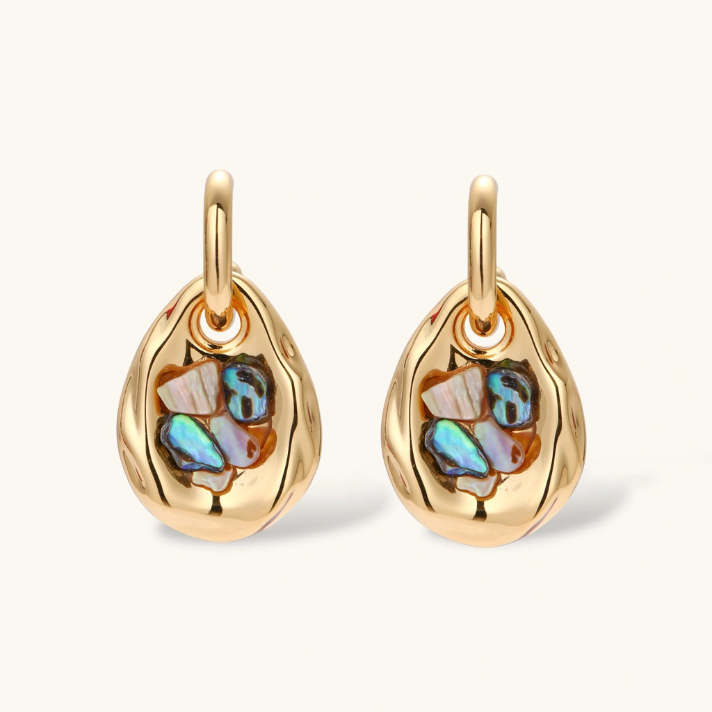 Shell Mosaic Convertible Hoops | 3EyeJewEls