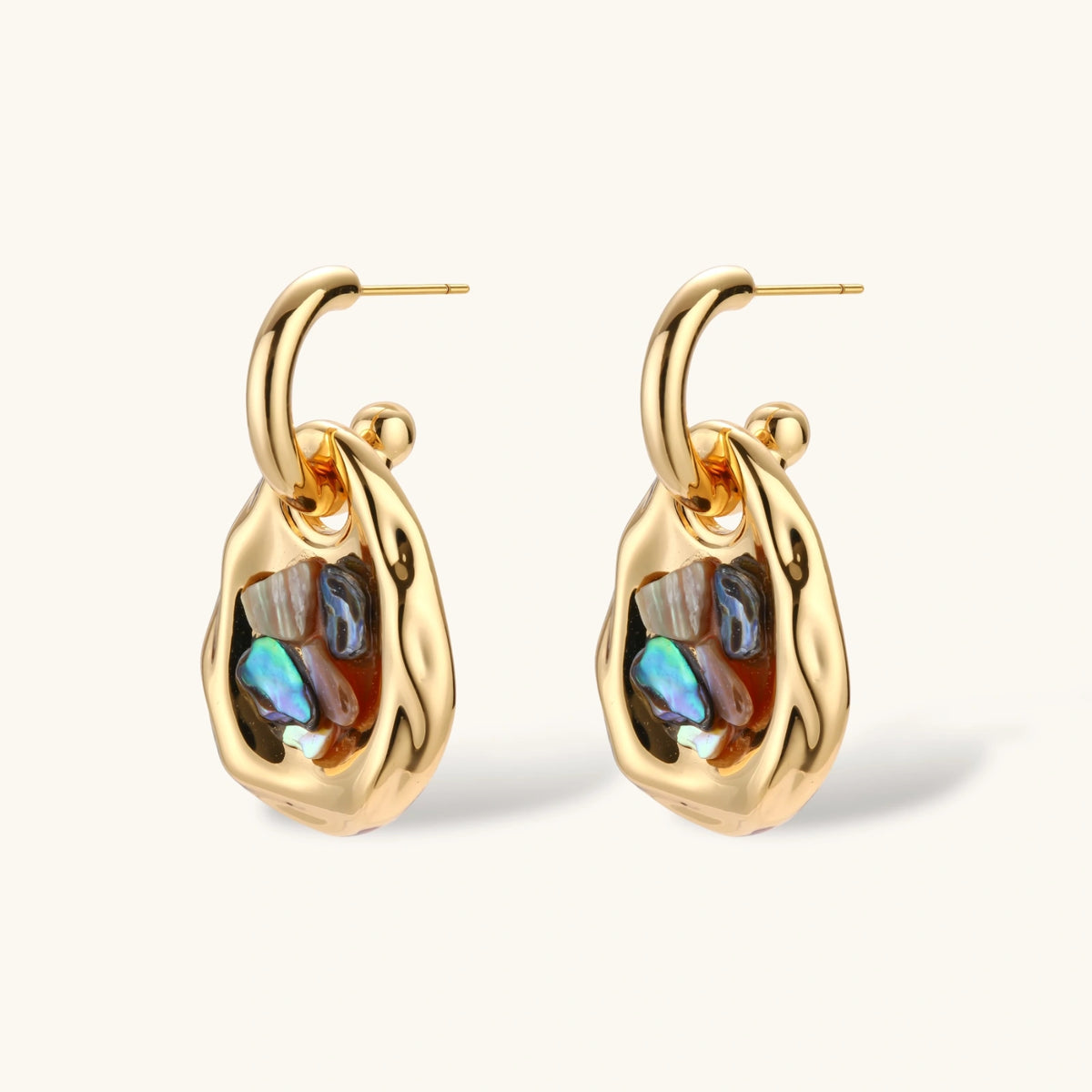 Shell Mosaic Convertible Hoops | 3EyeJewEls