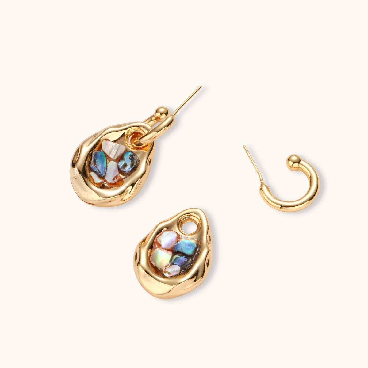 Shell Mosaic Convertible Hoops | 3EyeJewEls