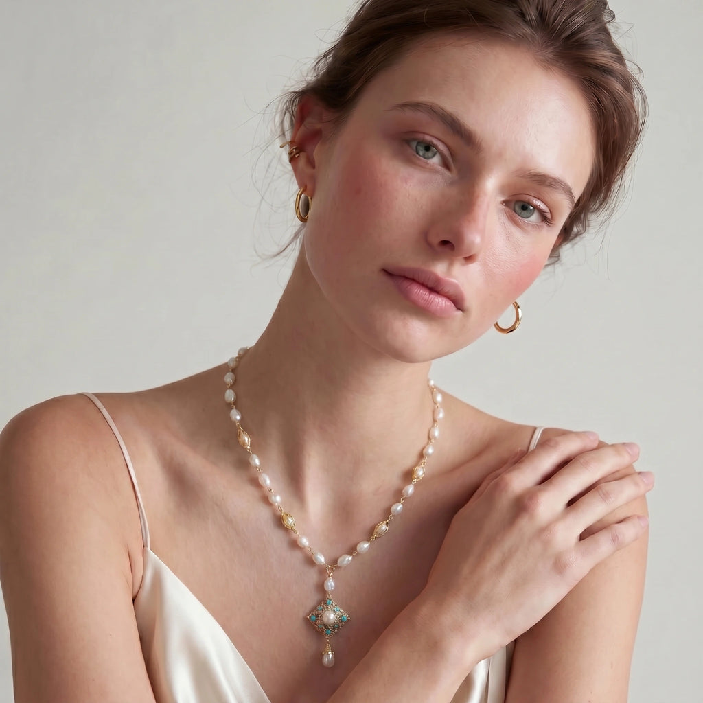 Celestial Pearl Drop Necklace | 3EyeJewEls