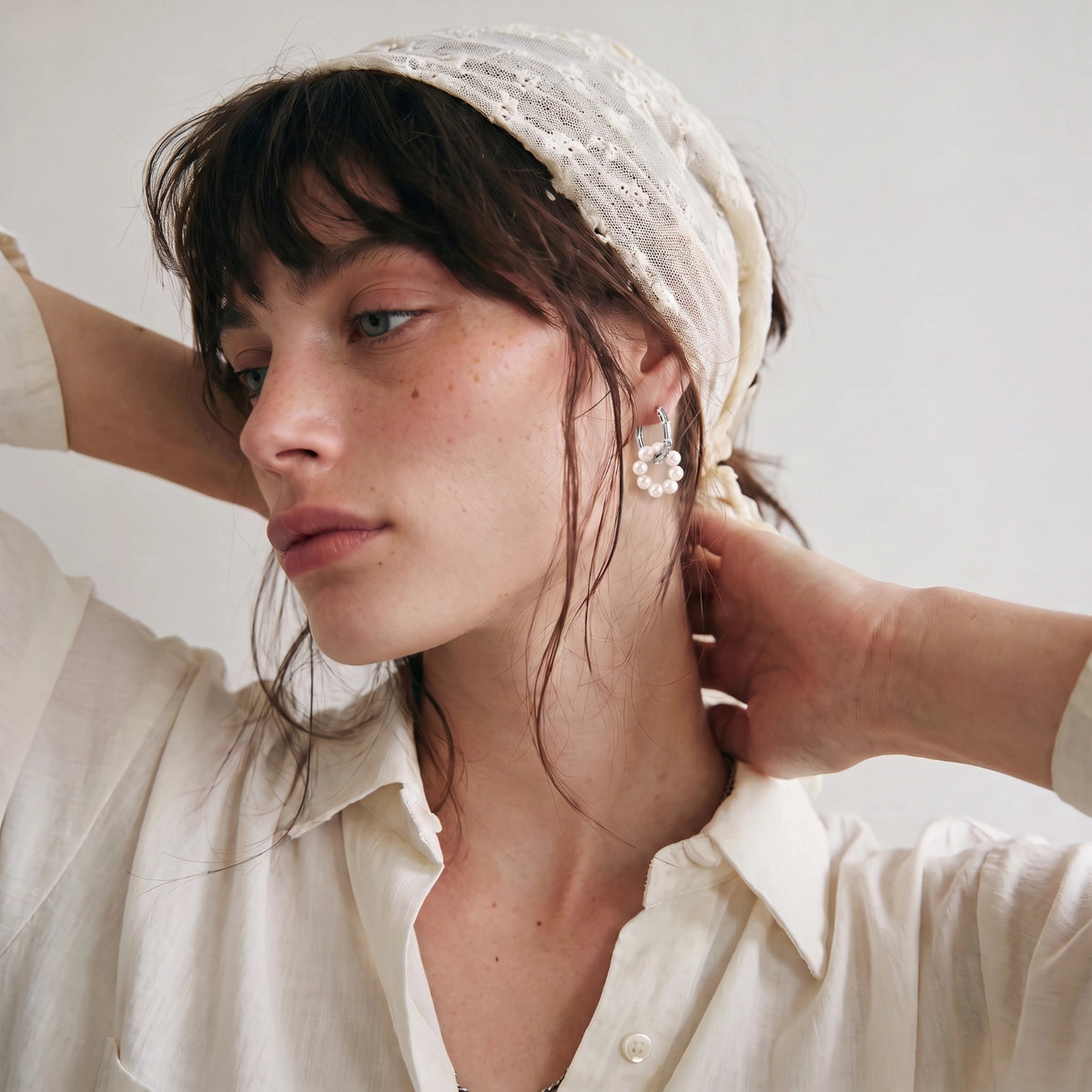 Pearl Cluster Huggie Hoops | 3EyeJewEls