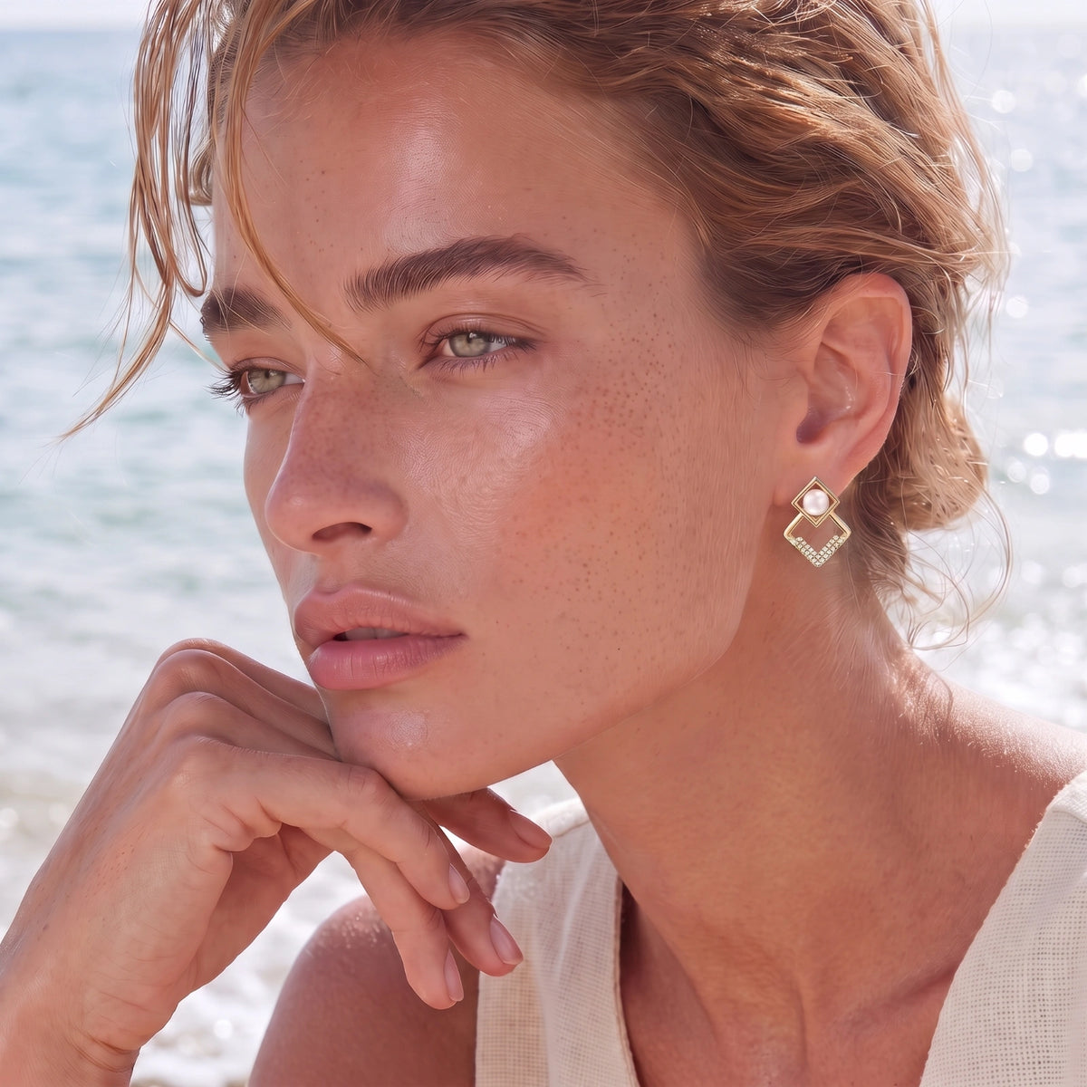 Pearl Geometry Earrings | 3EyeJewEls