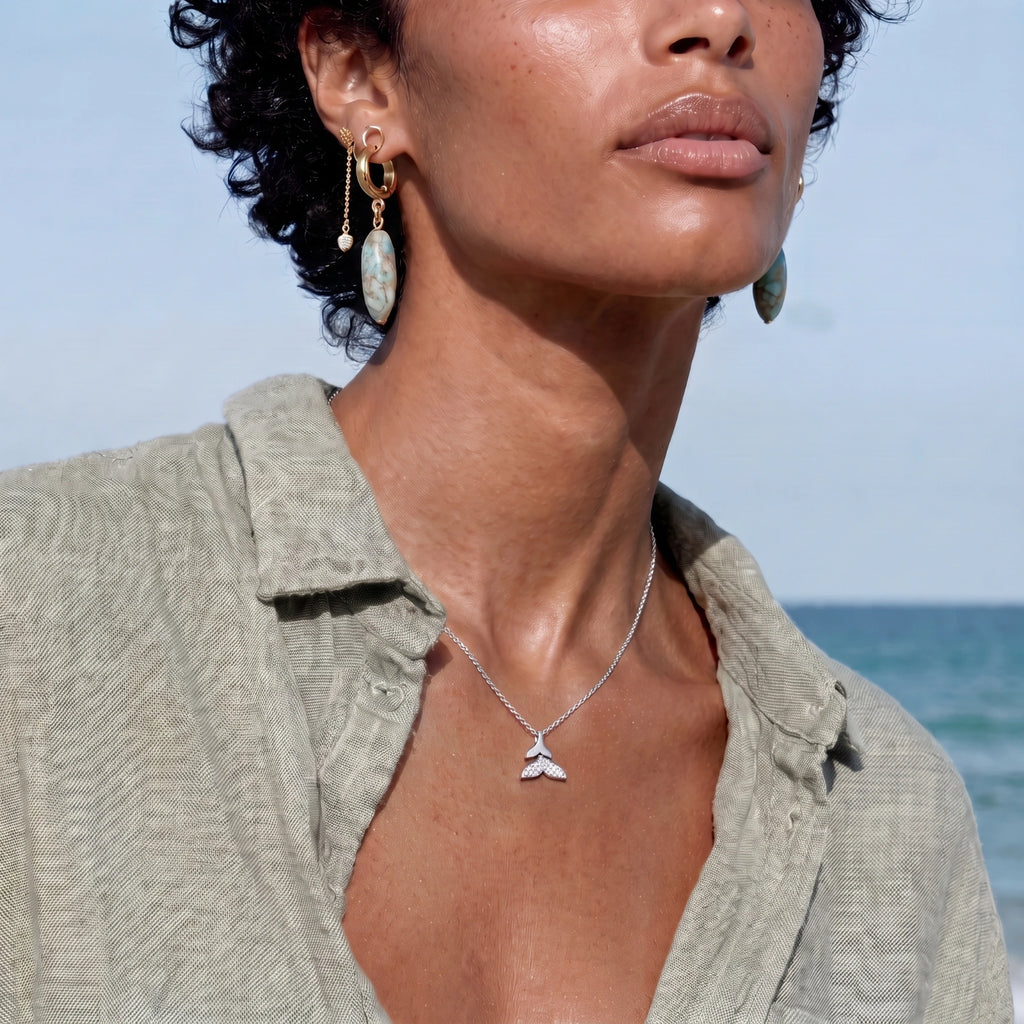 Whale Tail Crystal Necklace | 3EyeJewEls
