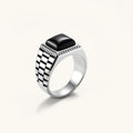 Checkered Onyx Signet Ring | 3EyeJewEls