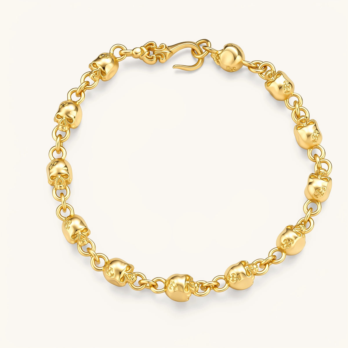 Golden Rolo Skull Link Bracelet | 3EyeJewEls