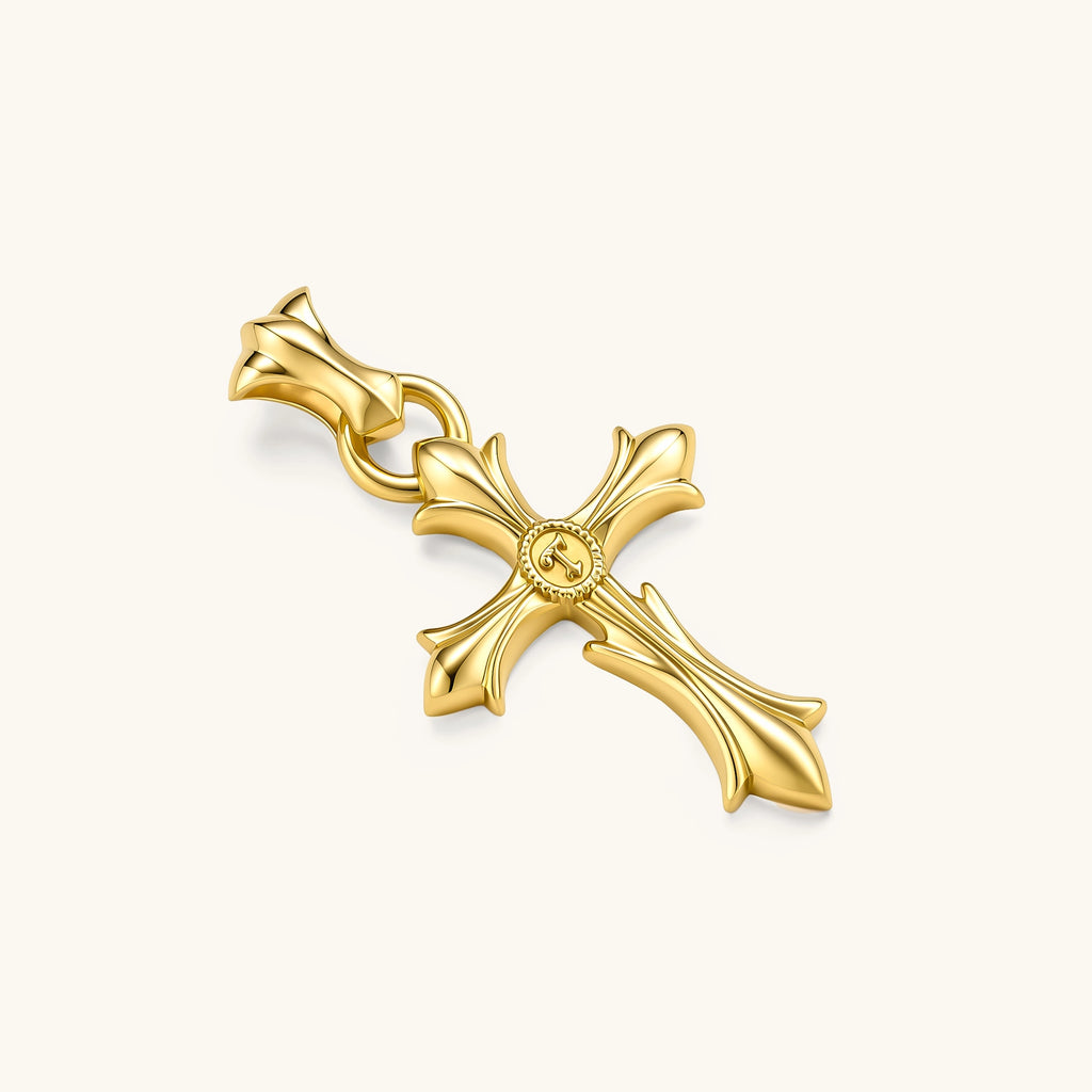 Cathedral Fleur-de-Lis Cross Charm | 3EyeJewEls