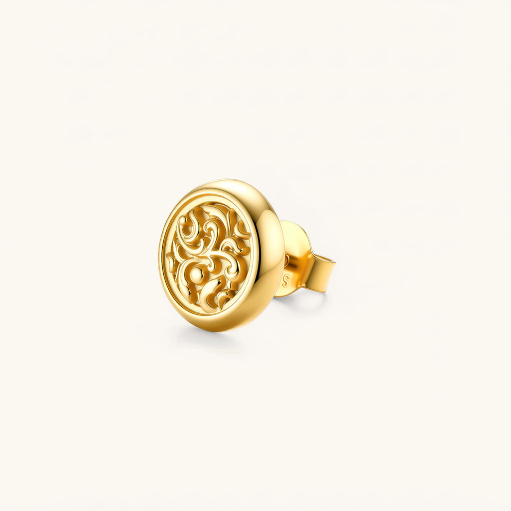 Baroque Coin Stud Earrings | 3EyeJewEls