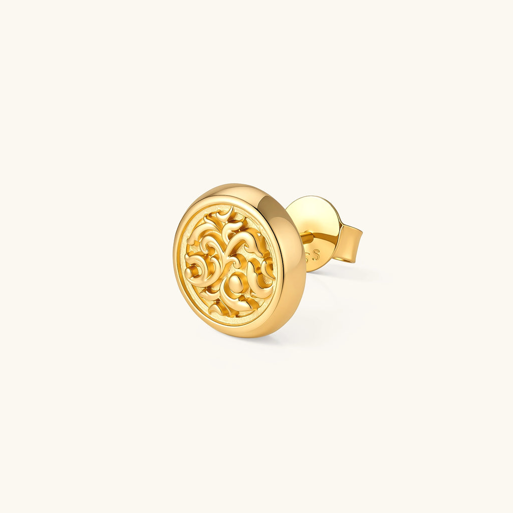 Baroque Coin Stud Earrings | 3EyeJewEls